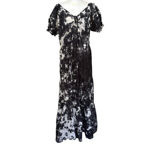 Earthbound navy/white tie dye maxidress, XXL, bohemian, festival, hippie, artsy - Picture 1 of 5